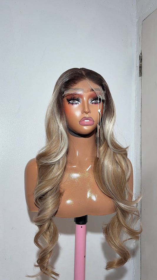 Wig Ronky Human Hair Blend | Closure